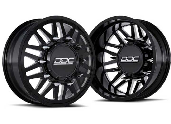 DDC Aftermath Black Milled FORD/DODGE DUALLY Wheels 22X8.25 10x225 Set of 6