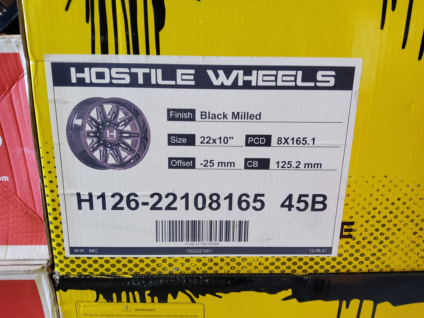 Hostile MANIAC H126 22x10 8X165.1 -25MM