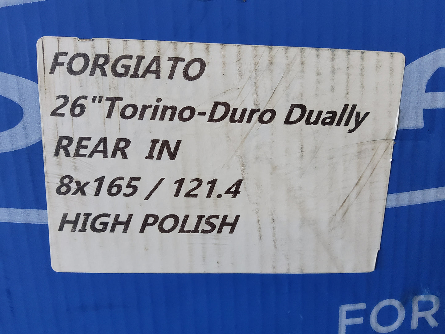 FORGIATO 26" TORINO-DURO DUALLY SET 8X165