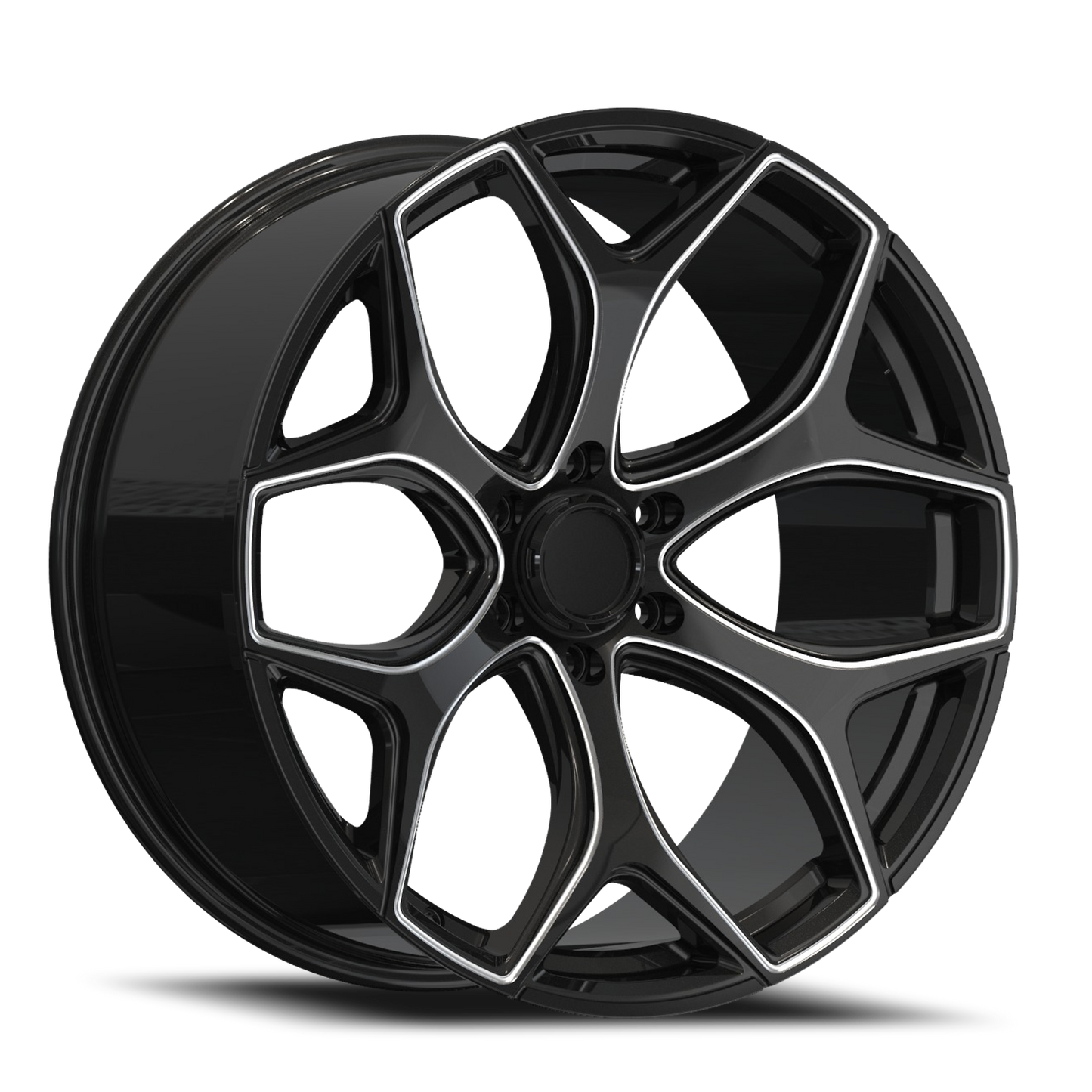 REPLICA WHEELS F01 22X10 6X135 +25 87.1 Gloss Black