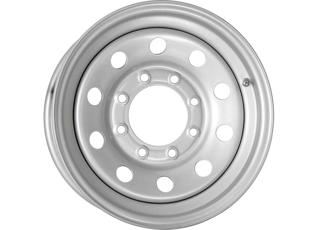 TRAILER WHEEL- TASKMASTER- 16X6 8X6.5 SILVER MOD HEAVY DUTY 4.9CB 0OS 4460LCC