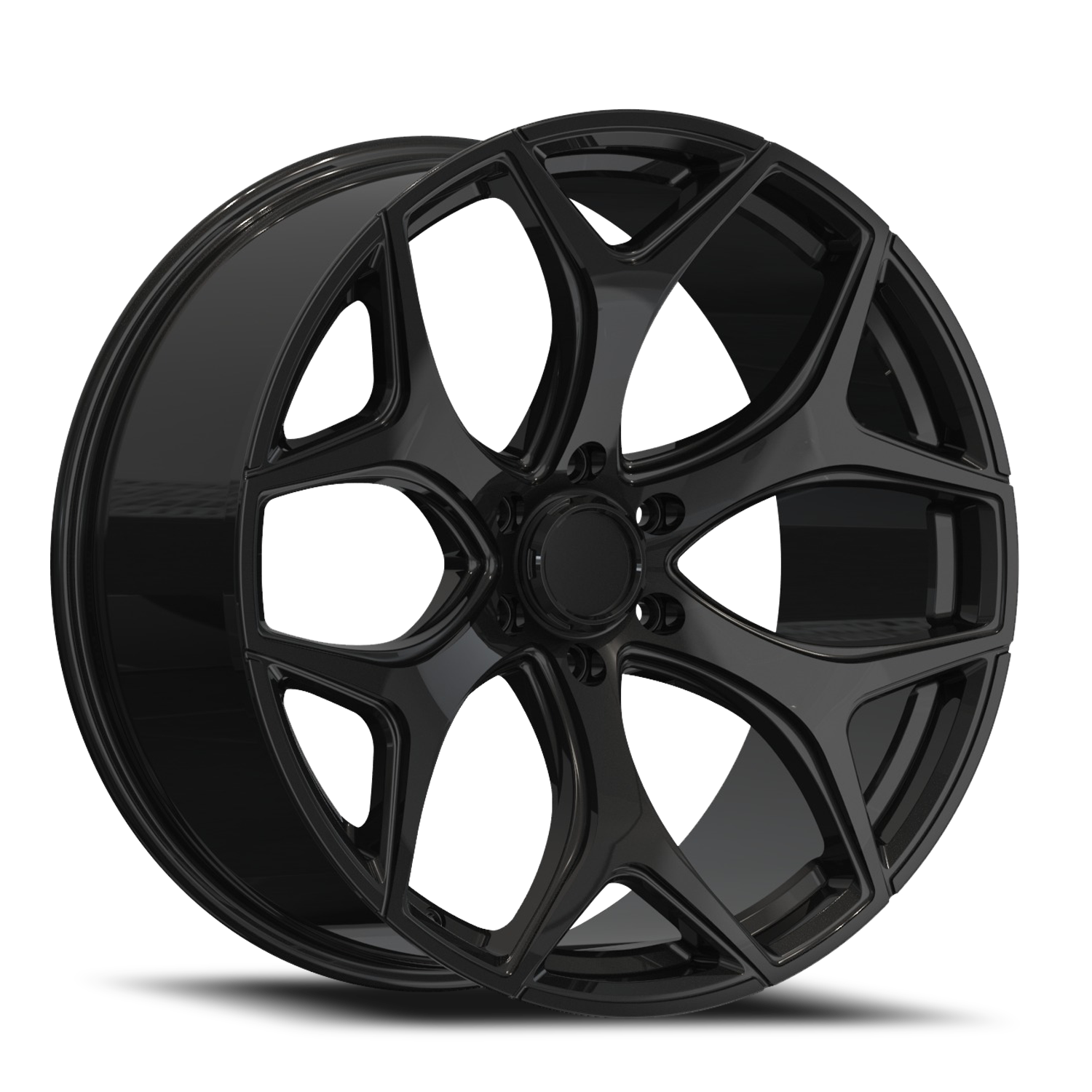 REPLICA WHEELS F01 22X10 6X135 +25 87.1 Gloss Black – S&S Wheel and Tire
