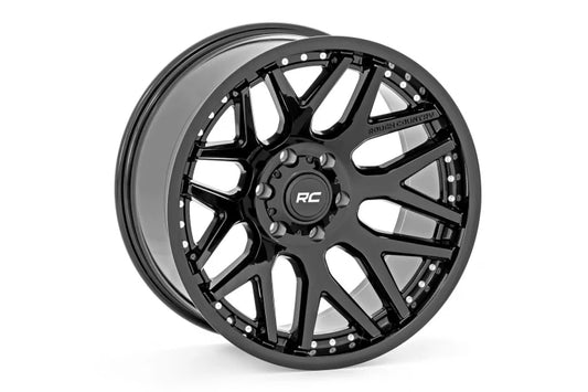 Rough Country 95 Series Wheel One-Piece | Gloss Black | 20x10 | 6x135 | -19mm